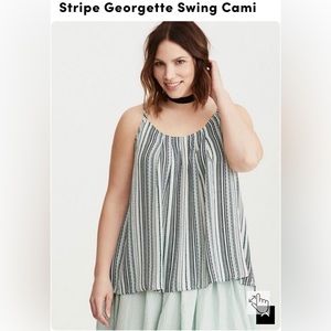 Torrid Stripe Georgette Swing Cami